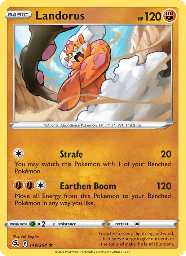 Landorus 148 — Fusion Strike 148, Holofoil finish