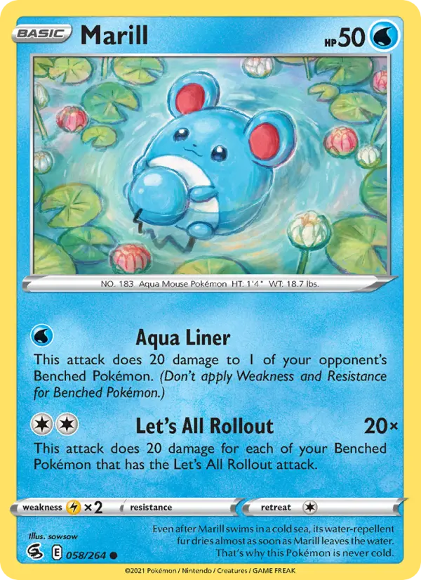 Marill 58 card from Fusion Strike
