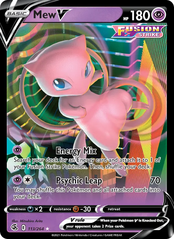 Mew V 113 card from Fusion Strike