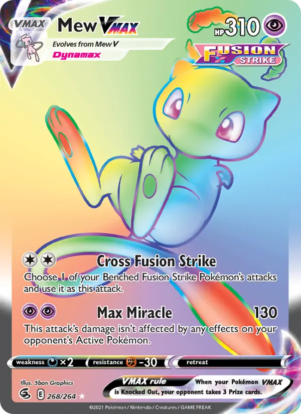 Mew VMAX 268 card from Fusion Strike