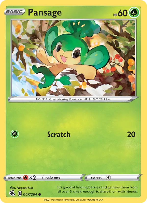 Pansage 7 card from Fusion Strike