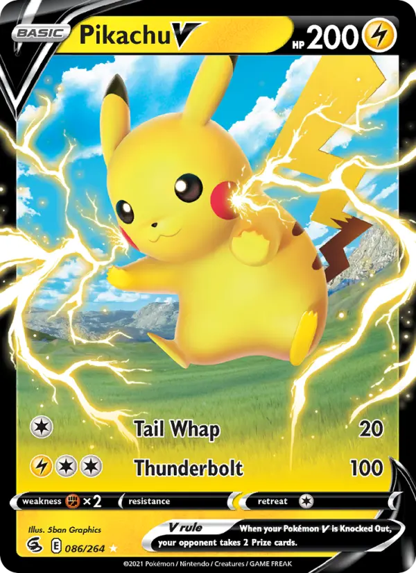 Pikachu V 86 card from Fusion Strike