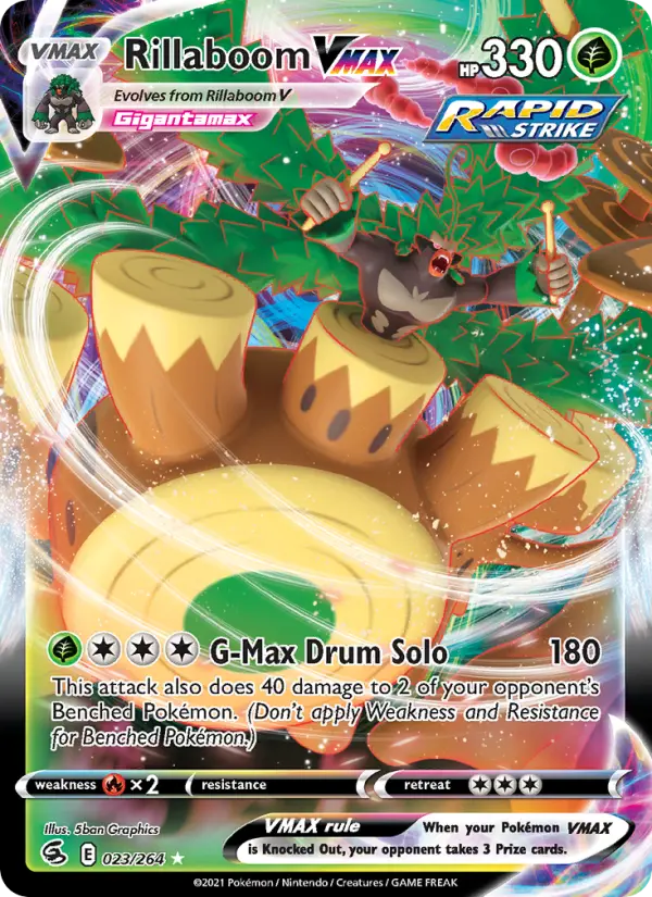 Rillaboom VMAX 23 — Fusion Strike 23, Holofoil finish