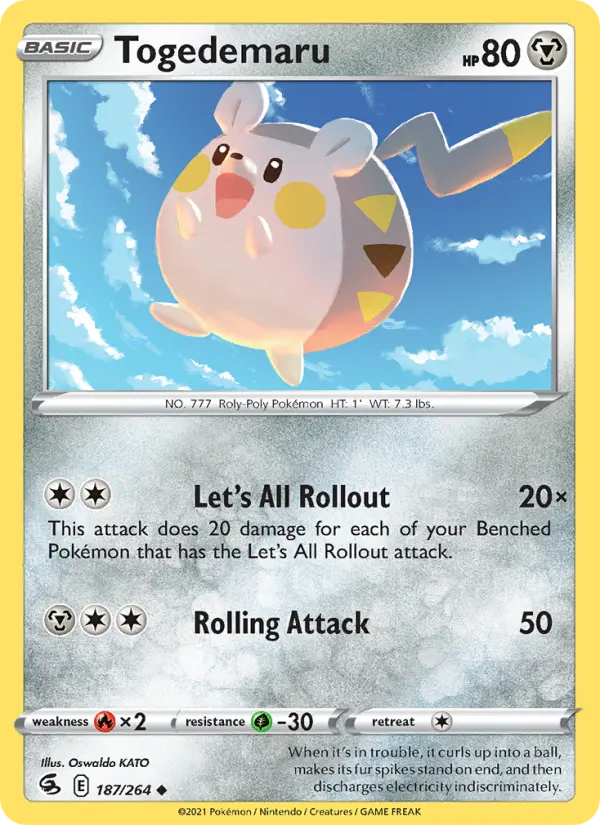 Togedemaru 187 card from Fusion Strike