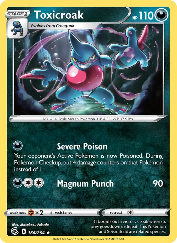 Toxicroak 166 card from Fusion Strike