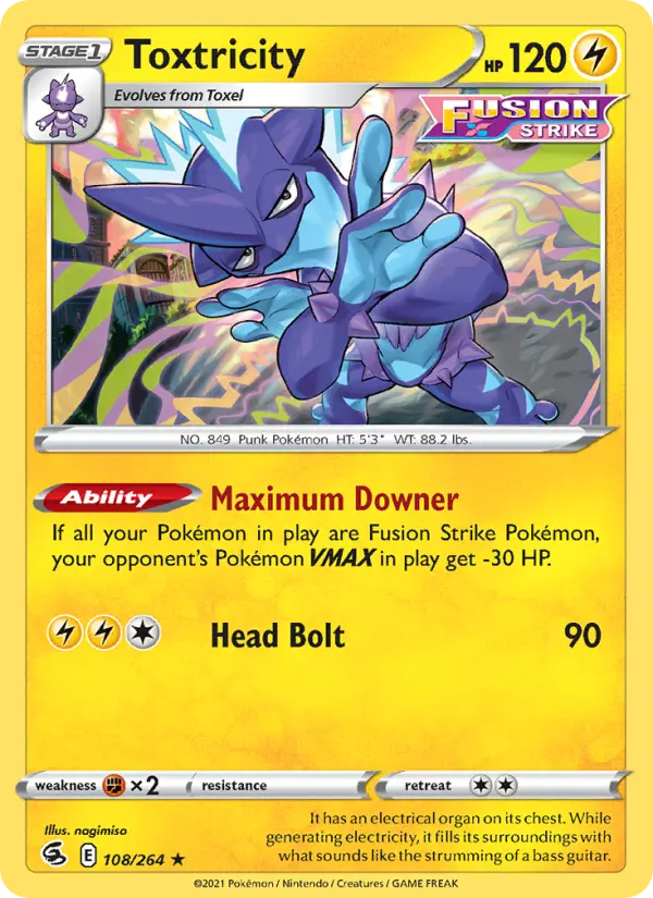 Toxtricity 108 — Fusion Strike 108, Holofoil finish