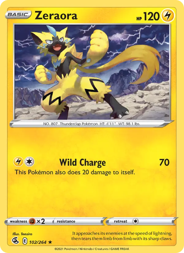 Zeraora 102 card from Fusion Strike