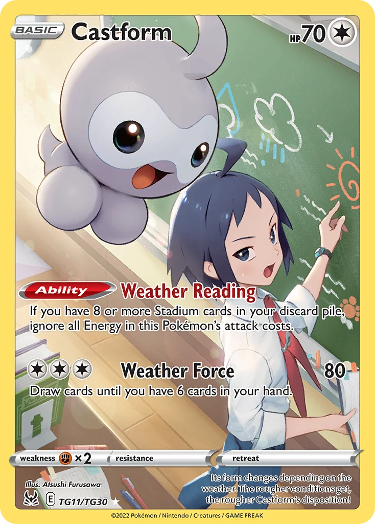 Castform TG11 — Lost Origin Trainer Gallery TG11, Holofoil finish