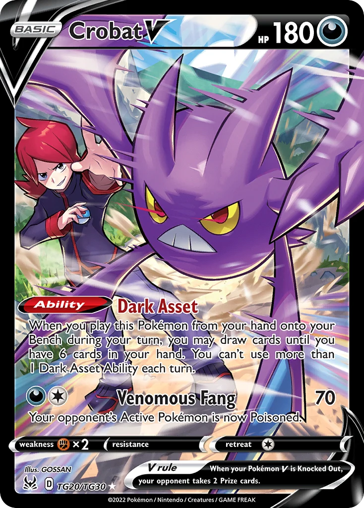 Crobat V TG20 card from Lost Origin Trainer Gallery