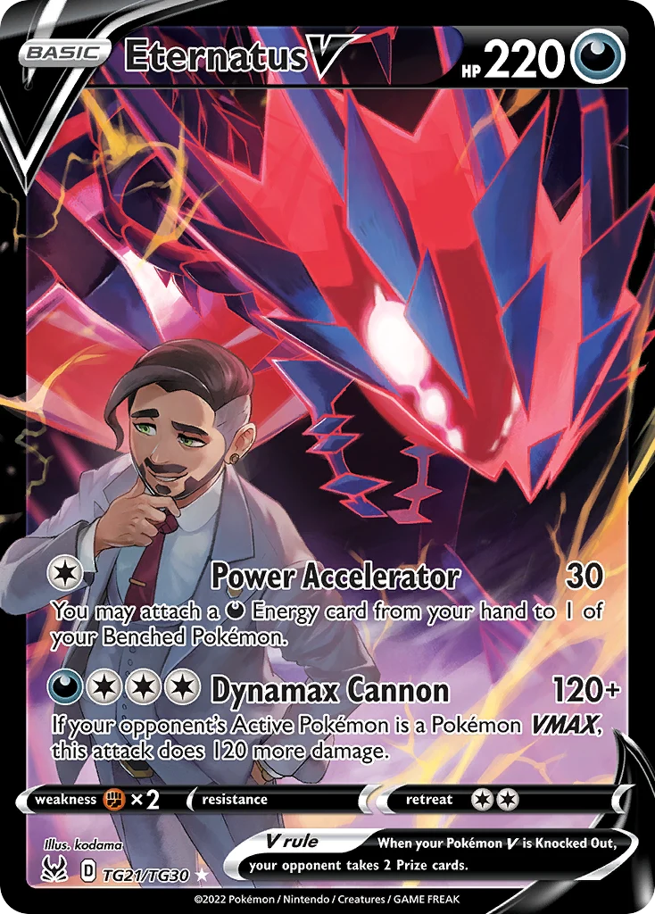 Eternatus V TG21 card from Lost Origin Trainer Gallery