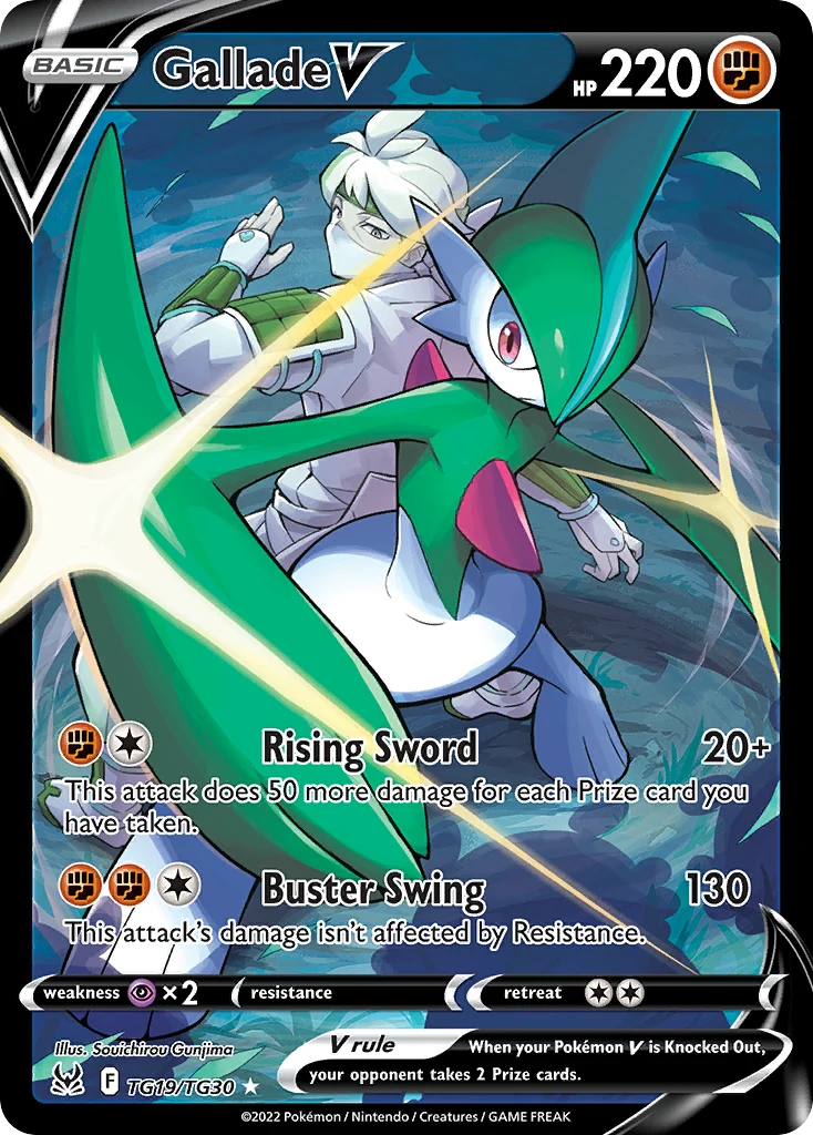 Gallade V TG19 card from Lost Origin Trainer Gallery