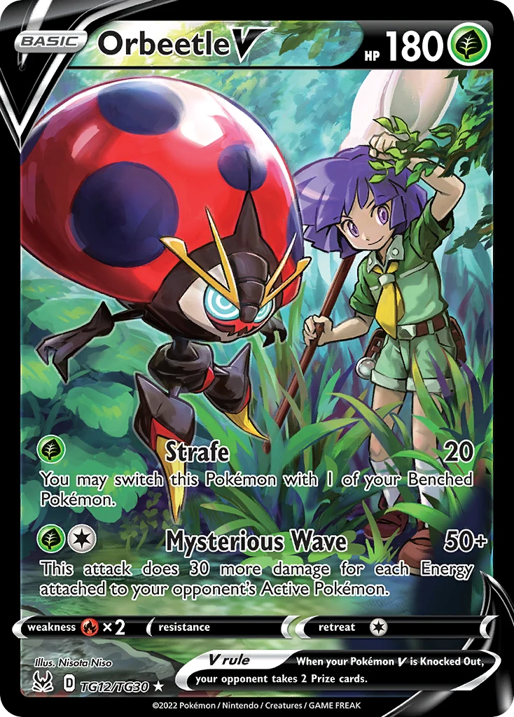 Orbeetle V TG12 card from Lost Origin Trainer Gallery
