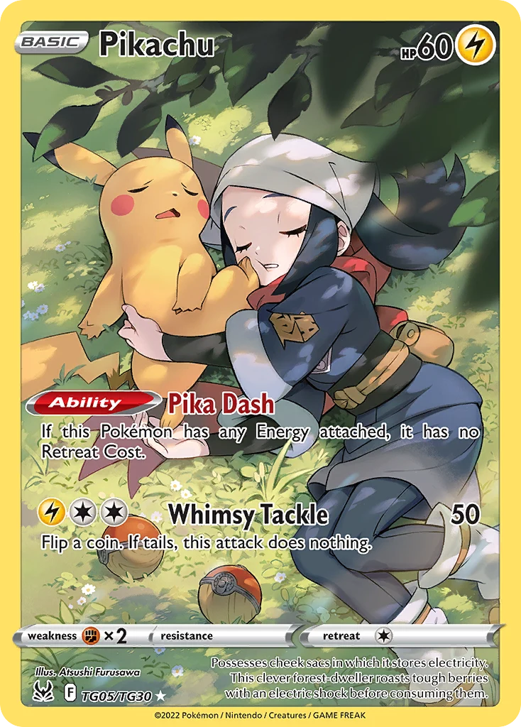 Pikachu TG05 — Lost Origin Trainer Gallery TG05, Holofoil finish
