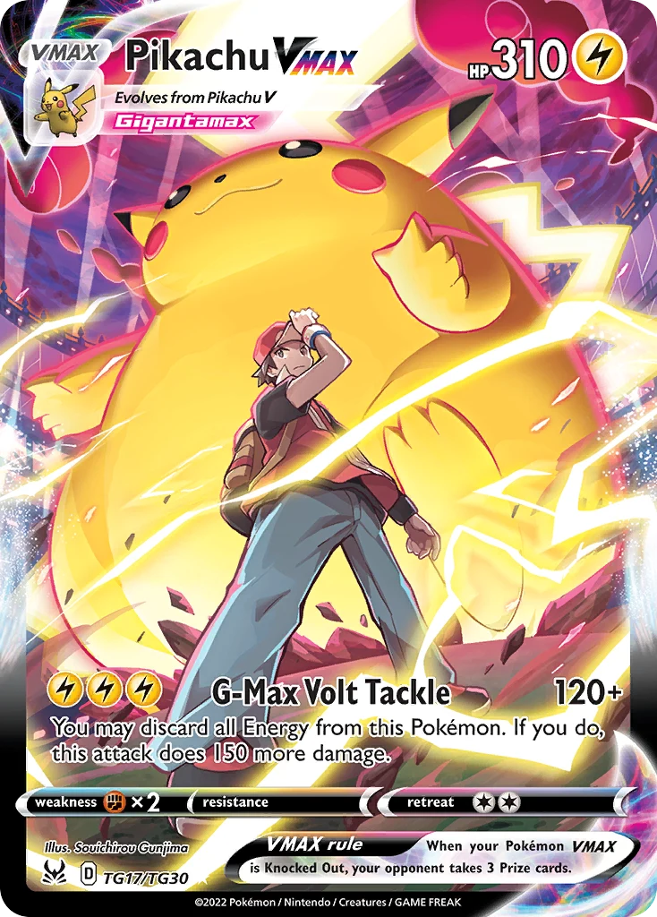 Pikachu VMAX TG17 — Lost Origin Trainer Gallery TG17, Holofoil finish
