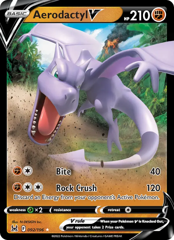Aerodactyl V 92 — Lost Origin 92, Holofoil finish