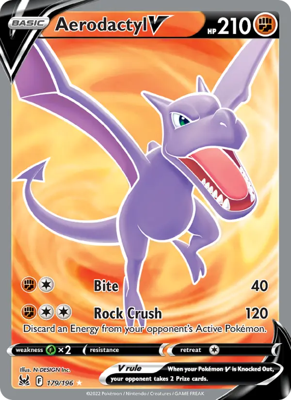 Aerodactyl V 179 card from Lost Origin