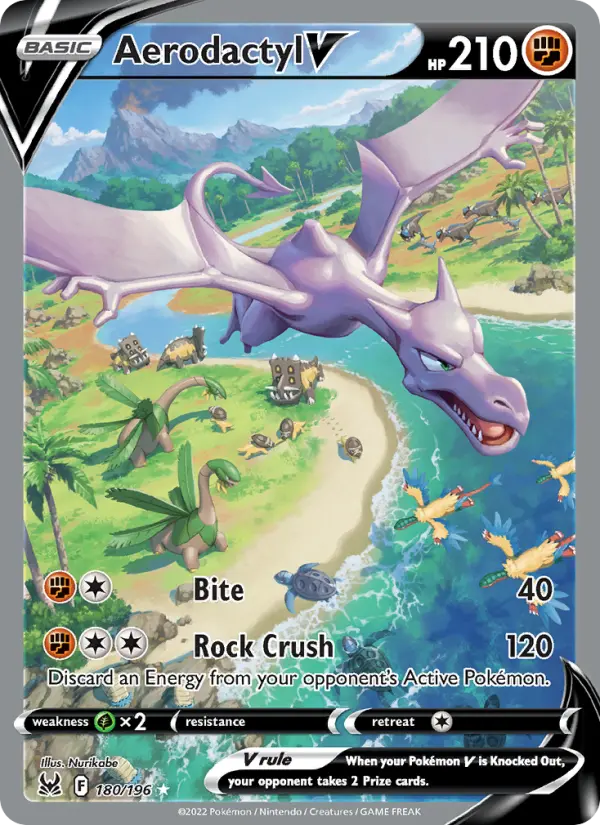 Aerodactyl V 180 card from Lost Origin