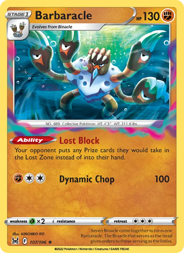 Barbaracle 107 card from Lost Origin