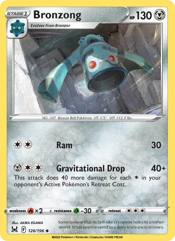 Bronzong 126 card from Lost Origin