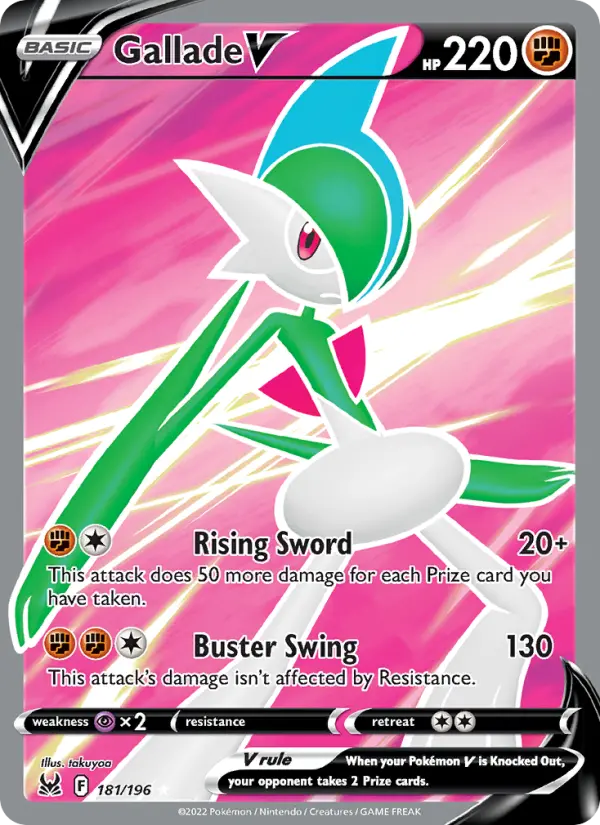 Gallade V 181 card from Lost Origin