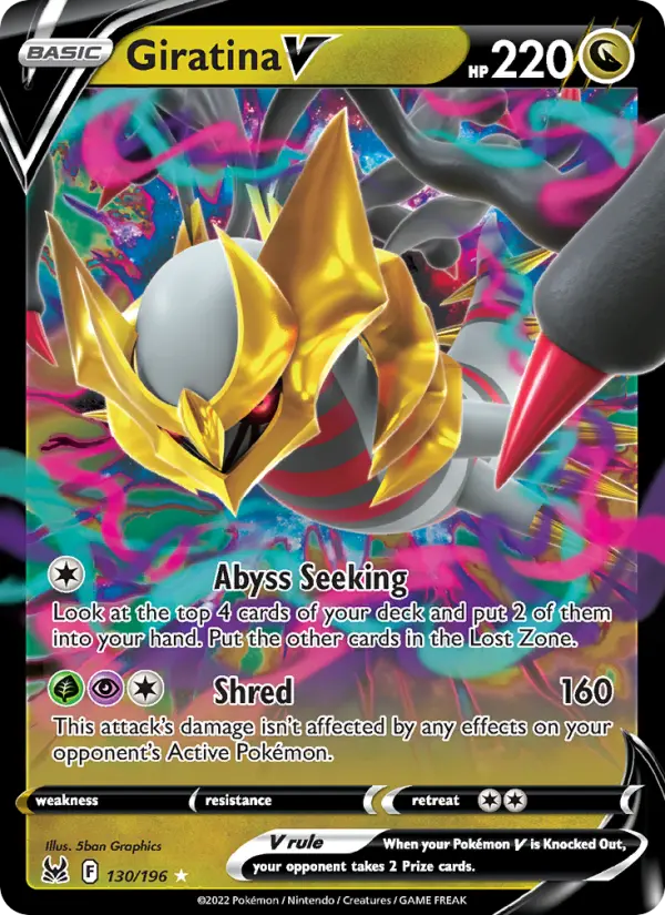 Giratina V 130 card from Lost Origin