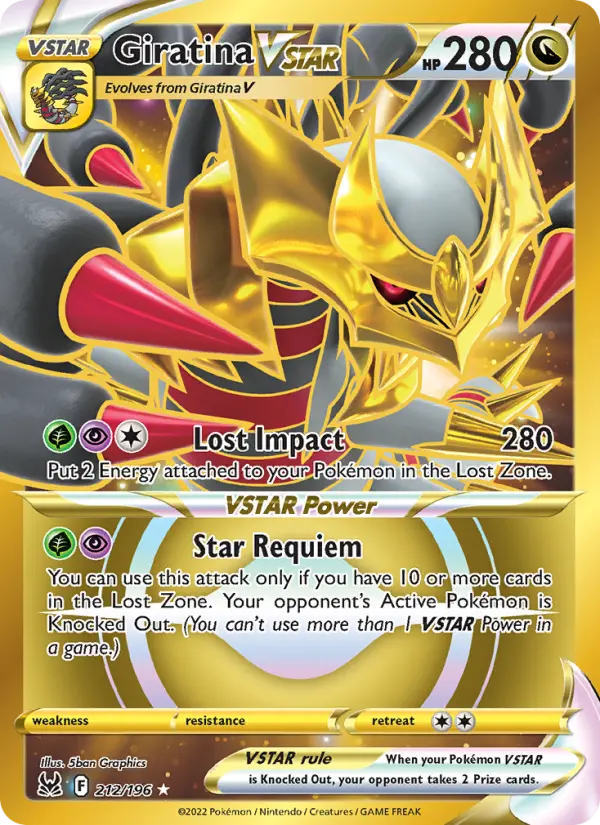 Giratina VSTAR 212 card from Lost Origin