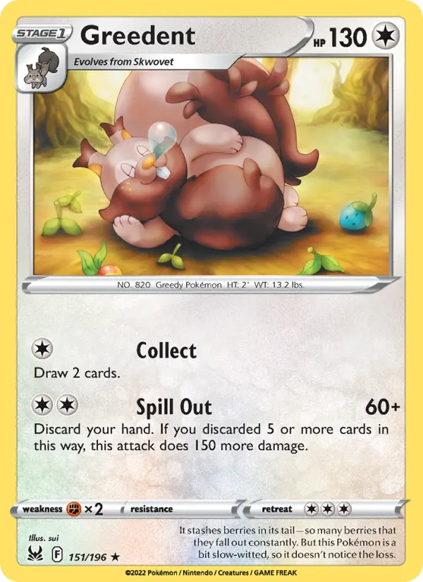 Greedent 151 card from Lost Origin