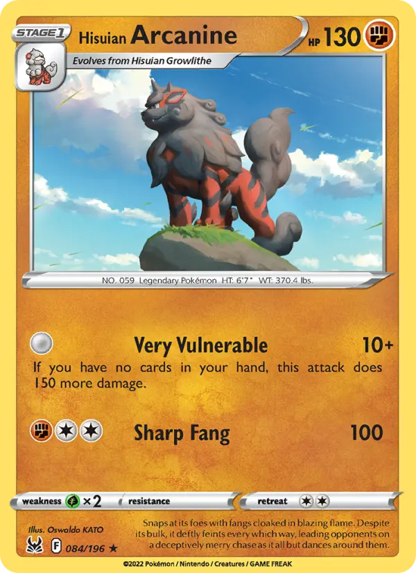 Hisuian Arcanine 84 — Lost Origin 84, Holofoil finish