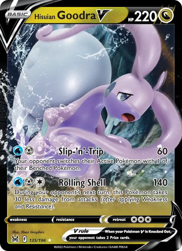 Hisuian Goodra V 135 card from Lost Origin
