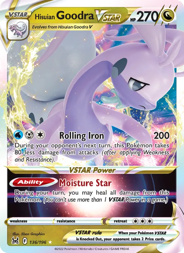 Hisuian Goodra VSTAR 136 — Lost Origin 136, Holofoil finish