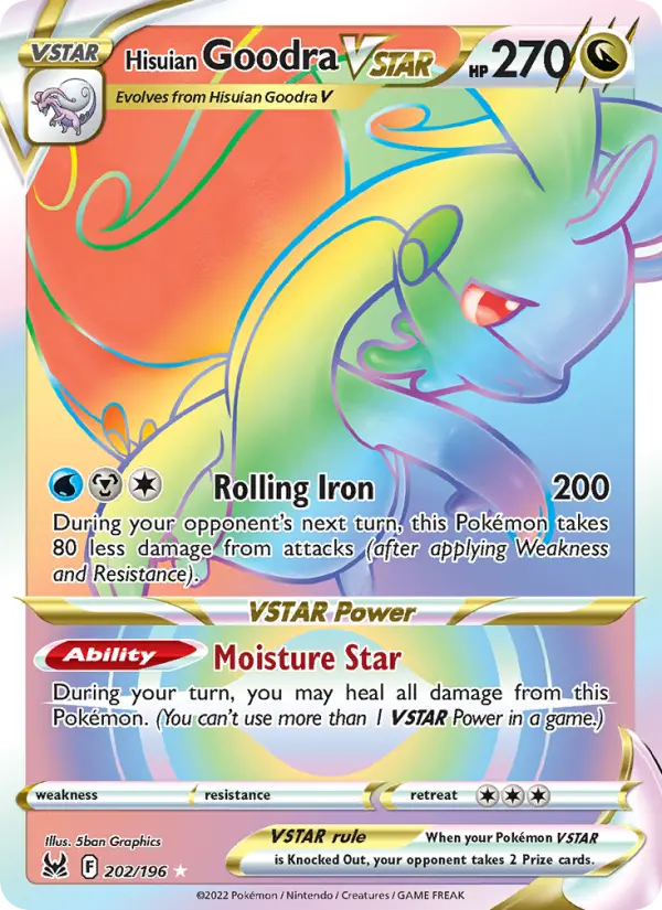 Hisuian Goodra VSTAR 202 card from Lost Origin