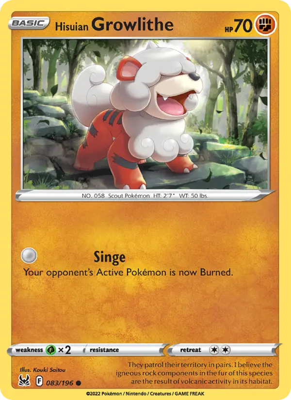 Hisuian Growlithe 83 — Lost Origin 83, Normal finish