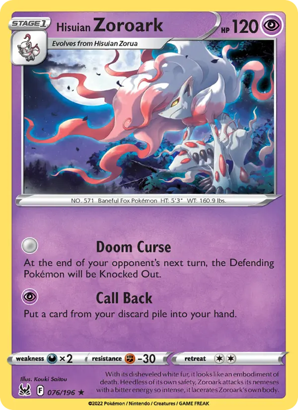 Hisuian Zoroark 76 — Lost Origin 76, Holofoil finish