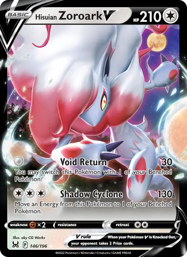 Hisuian Zoroark V 146 card from Lost Origin
