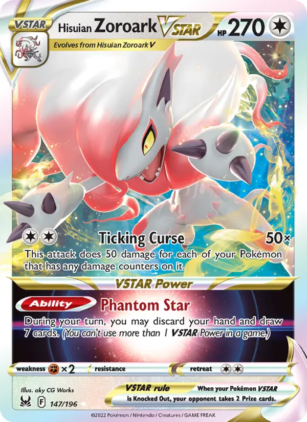 Hisuian Zoroark VSTAR 147 — Lost Origin 147, Holofoil finish