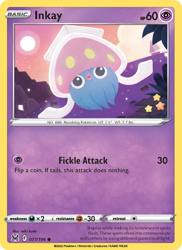 Inkay 77 card from Lost Origin