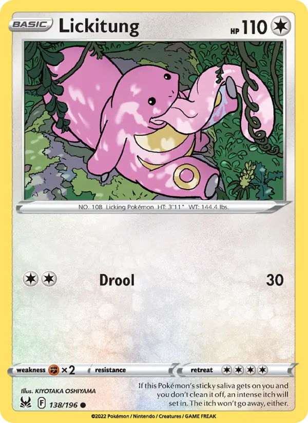 Lickitung 138 card from Lost Origin