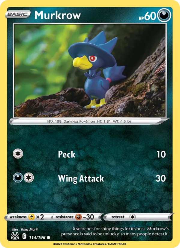 Murkrow 114 card from Lost Origin