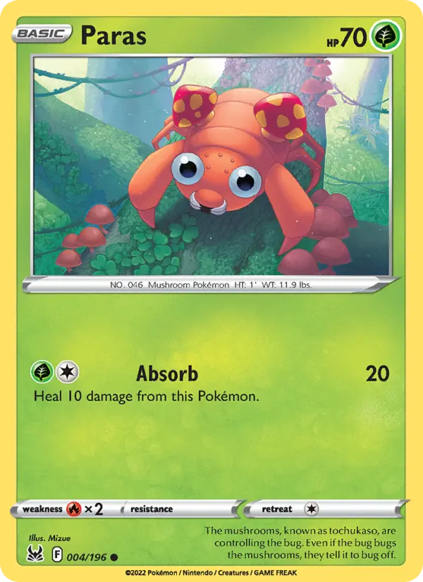 Paras 4 card from Lost Origin