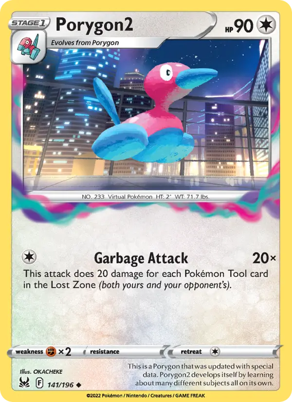 Porygon2 141 card from Lost Origin