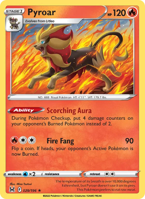 Pyroar 29 card from Lost Origin