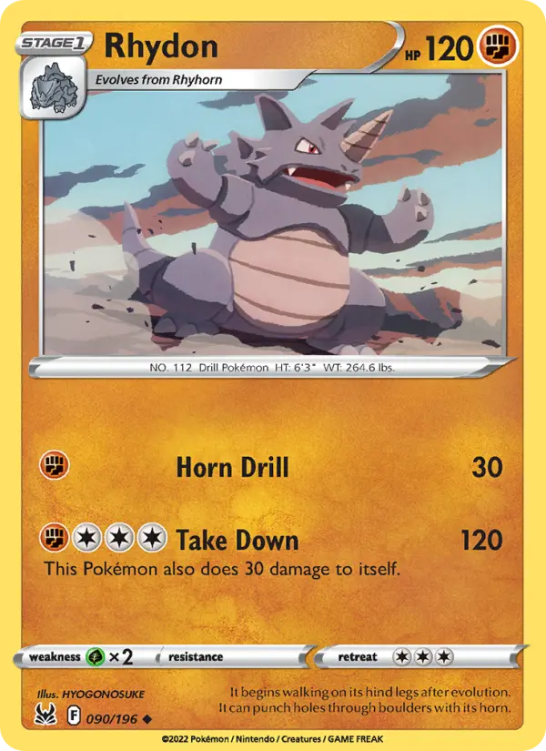 Rhydon 90 card from Lost Origin