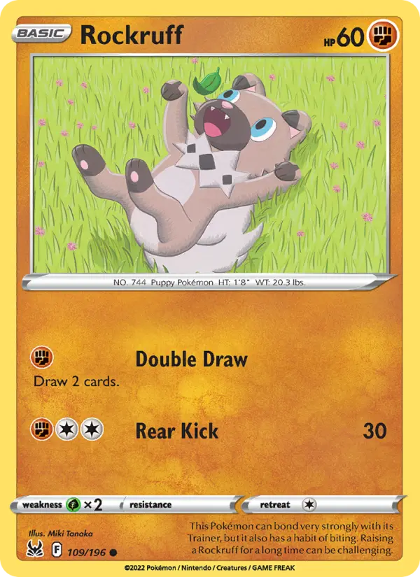 Rockruff 109 card from Lost Origin