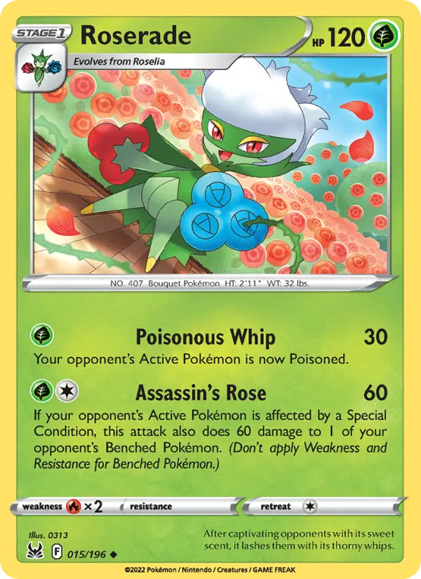 Roserade 15 card from Lost Origin