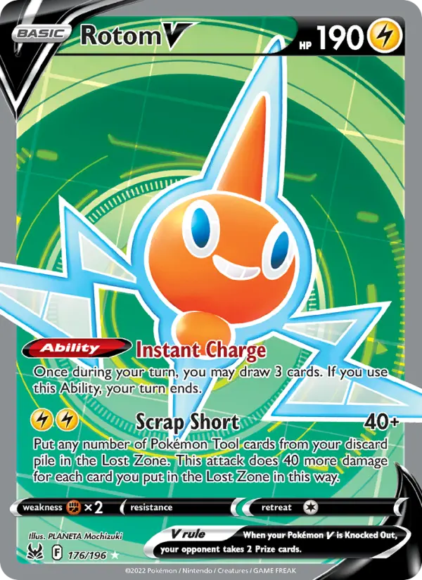 Rotom V 176 card from Lost Origin