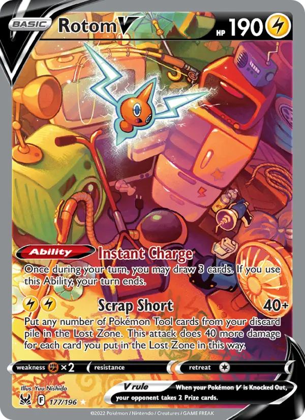 Rotom V 177 card from Lost Origin