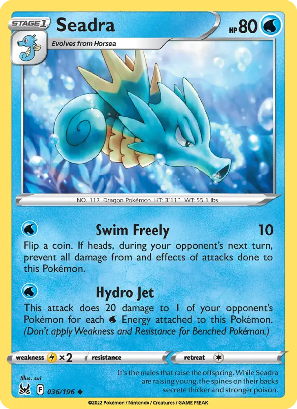 Seadra 36 card from Lost Origin