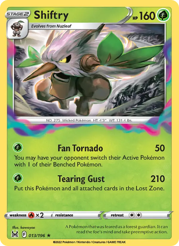 Shiftry 13 card from Lost Origin
