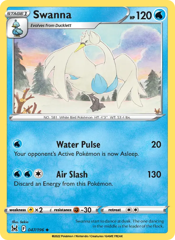 Swanna 47 card from Lost Origin