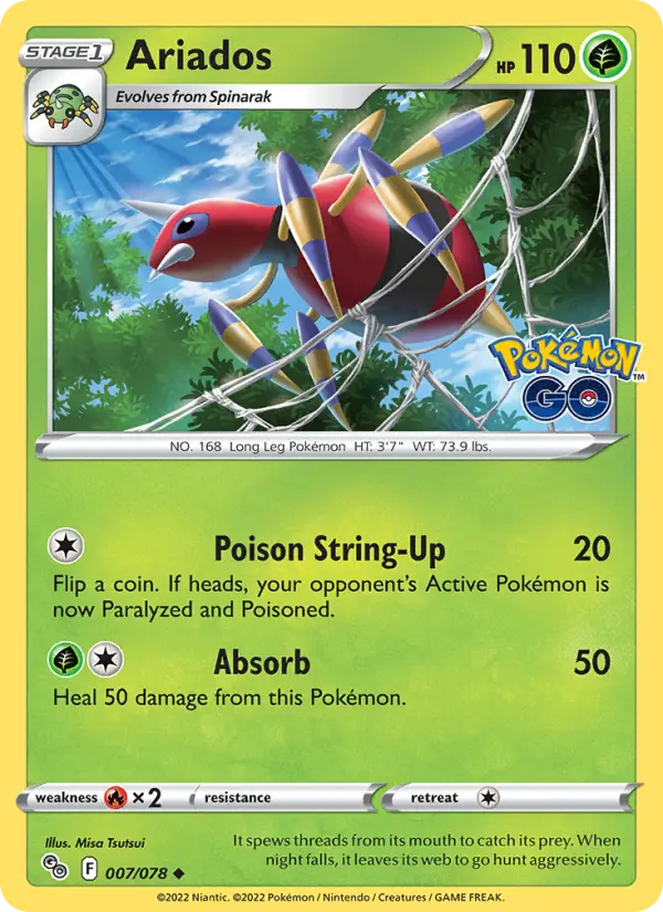 Ariados 7 card from Pokémon GO